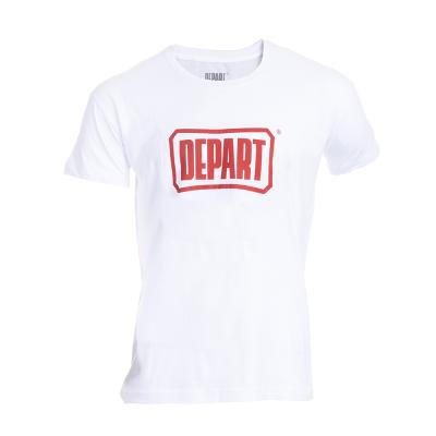 T-SHIRT HOMME DEPART BLANC 100% COTON PRINT