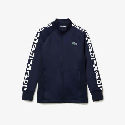 بدلات-رياضية-sweatshirt-zippe-homme-tennis-lacoste-sport-avec-bandes-imprimees-شراقة-الجزائر