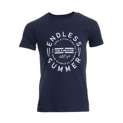 T-SHIRT HOMME DEPART BLEU 100% COTON PRINT