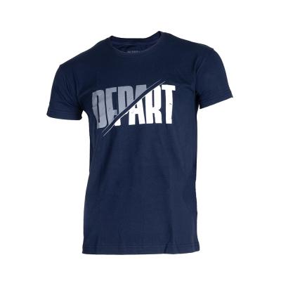 T-SHIRT HOMME DEPART  BLEU MARINE 100% COTON PRINT