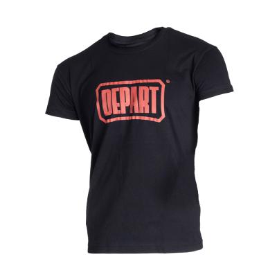 T-SHIRT HOMME DEPART NOIR 100% COTON PRINT