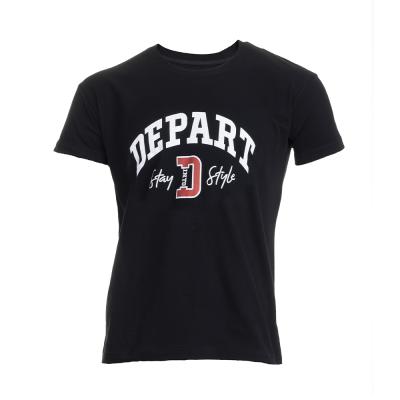T-SHIRT HOMME DEPART NOIR 100% COTON PRINT