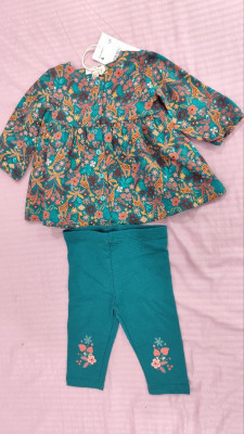 robes-robe-avec-pantalon-ensemble-verte-multicolore-pour-fille-de-6-mois-la-marque-du-pareil-au-meme-dorigine-sidi-moussa-alger-algerie