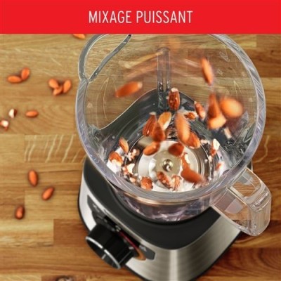 Blender moulinex PERFECTMIX+ 1200W BOL 2L en verre  NOIR MÉTAL LM871D10