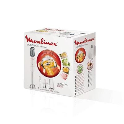 Moulinex OPTICHEF, Bras Mixeur 3en1 DD642110 - 800 Watts - 10 vitesses + Turbo et Pulse