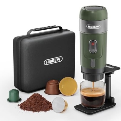 HiBREW Machine a cafe H4B Portable Sans Fil 3en1: NES , DG , CAFE MOULU ,15 Bars,  Rechargeable 