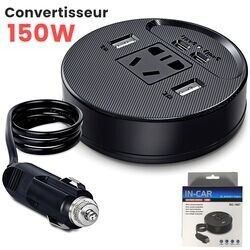 CONVERTISSEUR DE TENSION ROND 12V 220V 150W