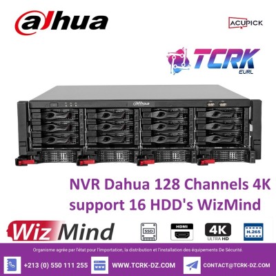 NVR Dahua 128 Channels 4K support 16 HDD's WizMind