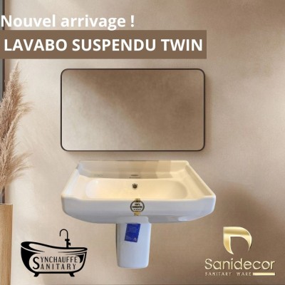 LAVABO CARRE CERAMIQUE SANIDECOR