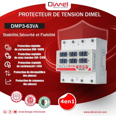 Protecteur de Tension Triphasé DMP3 63VA DIMEL