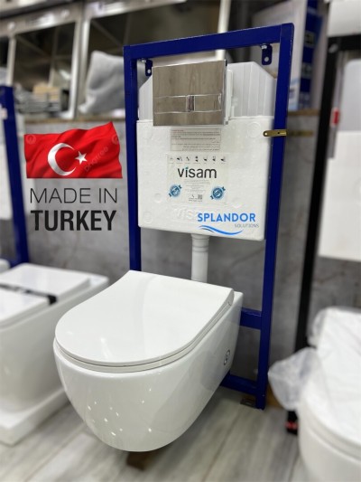 Pack|cuvettes suspendu plus chasse encastrée 