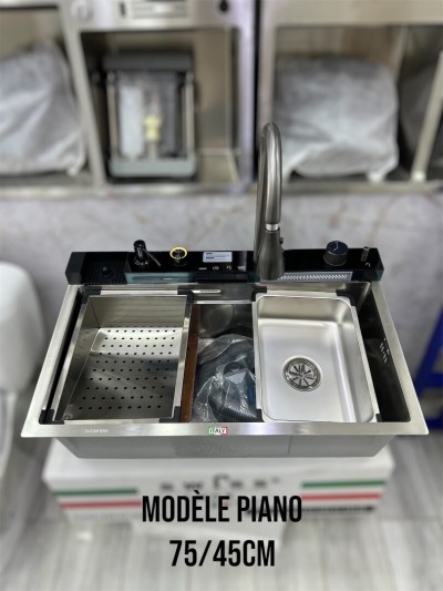 Évier de cuisine piano 04 boutons inox 
