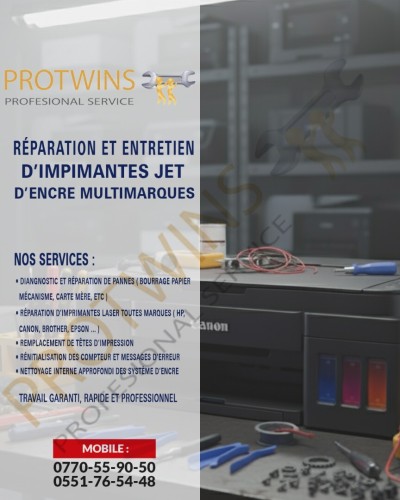 Réparation Imprimante Jet d'encre Multimarques