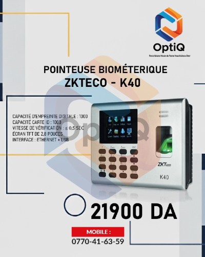 POINTEUSE BIOMÉTRIQUE ZKTECO-K40