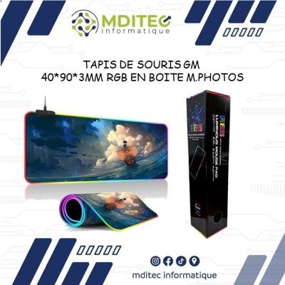 TAPIS DE SOURIS GAMING RGB NOIR ET COULEUR 40X90 BOITE