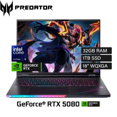 ACER PREDATOR HELIOS 18 2025 Ultra 9 275HX 32GB DDR5 1TB SSD RTX 5080 16GB 175WATT 18  IPS 2.k 250Hz