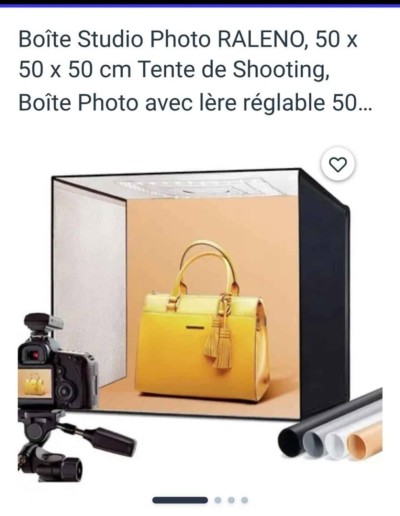    Boit studio photo raleno 50x50x50 cm light box صندوق تصوير احترافي مثالي لتصوير المنتجات