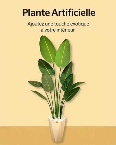 نبتة صناعية طويلة بأوراق استوائية  ارتفاع 2 متر