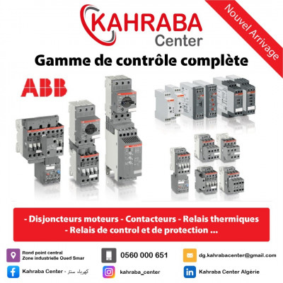 Disjoncteurs moteurs - Contacteurs - Relais thermiques - Relais de contrôle et protection ABB