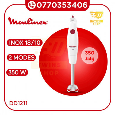Moulinex DD1211 Mixeur Plongeant Turbomix+ 350 ml Inox Blanc