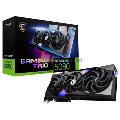 MSI GEFORCE RTX 5080 16G GAMING TRIO OC - 16GB GDDR7 - DLSS4 8K - REFLEX 2 - HDMIDP - PCIE - BLACK
