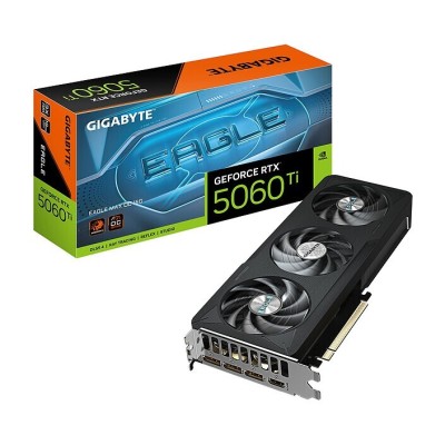 GIGABYTE GEFORCE RTX 5060 TI EAGLE MAX OC - 16GB - PCIe 5.0 GPU - GDDR7 - X3 FANS - BLACK