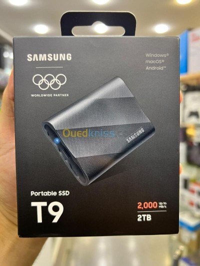 SAMSUNG SSD PORTABLE T9 2TO - DISQUE DURE EXTERNE - TYPE C- SUPER FAST - 2000 MOS - ETANCHE - BLACK