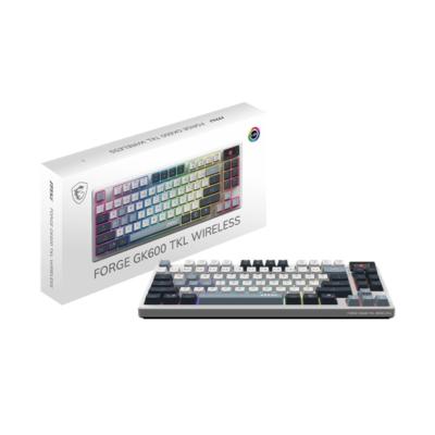 MSI GK600 TKL WIRELESS - CLAVIER GAMER SANS FIL - FORMAT TKL - RGB - RED SWITCH