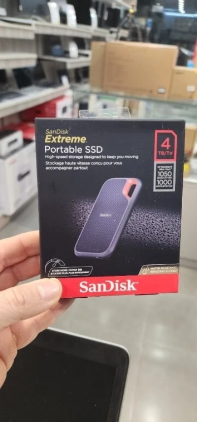 SanDisk 4 To SSD Extreme Portable Type-C USB 3.2 Vitesse De Lecture Jusqu'à 1050 Mo/S