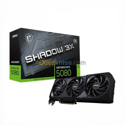 MSI GEFORCE RTX 5080 SHADOW 3X OC - 16GO GDDR7 - DLSS4 8K - REFLEX 2 - HDMIDP - PCIE - BLACK