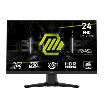 ECRAN MSI MAG 242F - 24" FHD - 200HZ - 0.5MS - RAPID IPS - ADAPTIVE-SYNC - 300 NITS - VESA - BLACK