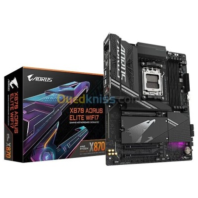GIGABYTE X870 AORUS ELITE WIFI7 - CARTE MÈRE ATX - SOCKET AMD AM5 - 4x DDR5 - M.2 PCIe 5.0 - BLACK