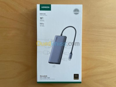 UGREEN REVODOK 8 IN 1 USB-C HUB - 4K 60 Hz - 2X USB-C PD - 2X HDMI - DP 10G BPS - USB C&A - TYPE C