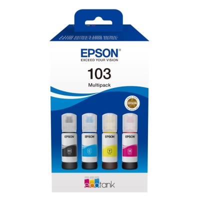 BOUTEILLES D'ENCRE EPSON 103 ECOTANK - BLACK - CYAN - MAGENTA - YELLOW - ORIGINALE