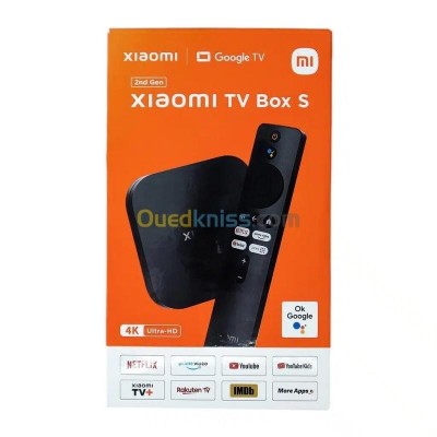 XIAOMI TV BOX S - 2ÈME GÉNÉRATION - 2GB RAM - 8GB - 4K UHD - DOLBY VISION - GOOGLE TV - WI-FI - NOIR
