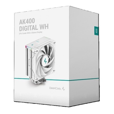 DEEPCOOL AK400 DIGITAL - AIRCOOLING 120 MM - INTEL & AMD - ARGB - 220W - ÉCRAN LCD - SILENCE - WHITE