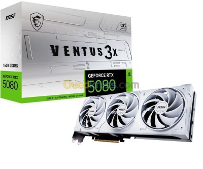 MSI GEFORCE RTX 5080 VENTUS 3X OC - 16GB GDDR7 8K - DLSS 4 AI - REFLEX 2 - G-SYNC - HDMI/DP - WHITE 