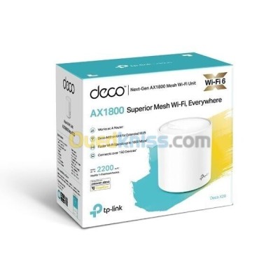 TP-LINK DECO X20 1PACK - ROUTEUR WIFI6 AX1800 MESH - 1201 MBPS - 5GHZ - OFDMA - MU-MIMO -ETHRENET