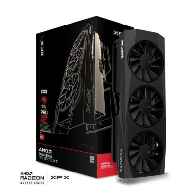 XFX QUICK SILVER RADEON RX 9070 XT 16GB - PRO GAMING -PCIe 4.0 - GDDR6 -RAY TRACING - 3X FANS -BLACK