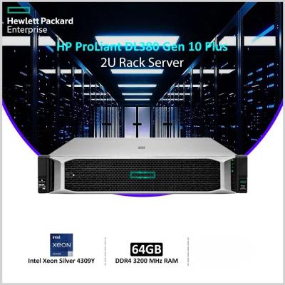 HP DL380 GEN10+ XEON SILVER 4309Y 8C - SERVEUR - SR416i-A 4GO - 8 BAIES - 64GO - 960GO SSD -2X800W