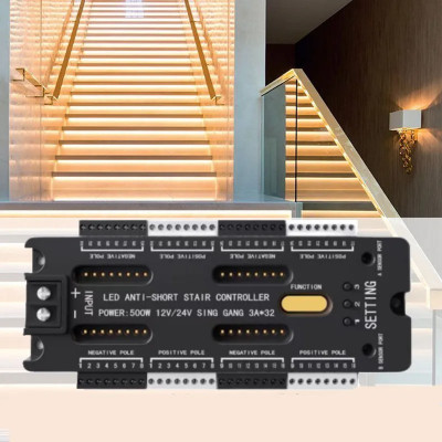 (Piano) lumière Led  pour escaliers 32 canal contrôle et 2 capteur luminosité réglable