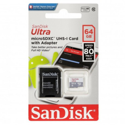 SanDisk Ultra - carte mémoire flash - 64 Go microSD