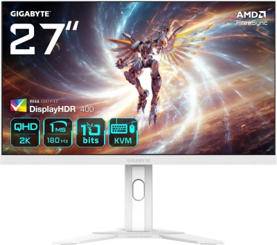ECRAN GIGABYTE M27QA ICE 27 POUCES FOR GAMING 2K 1MS 180HZ IPS HDR400/HDMI 2.1/DISPLAY PORT 1.4