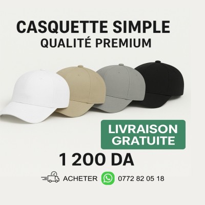 CASQUETTE SIMPLE BONNE QUALITÉ 5 COULEUR DISPONIBLE /NOIR/BEIGE CLAIRE/BEIGE FONCE/GRIS/BLANCHE