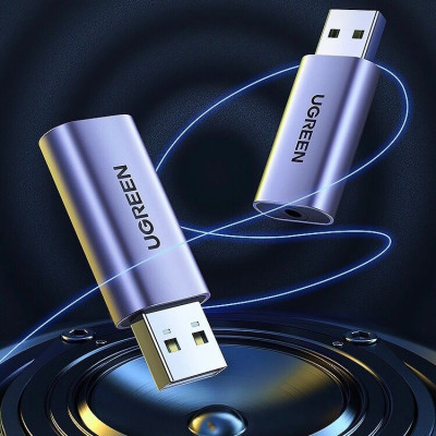 UGREEN - Carte Son externe USB Audio Stéréo 2 En 1 vers Jack 3,5mm pour PC / PS4 / PS5