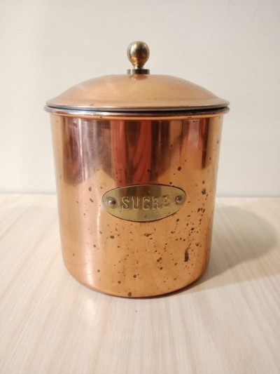 Ancien Pots en cuivre vintage pour Sucre