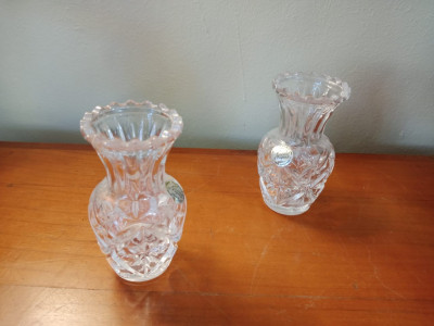 Paire de petits vases en cristal d'Arques France 