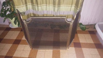 Pare-feu de cheminée minimaliste à trois volets en laiton de Style Néoclassique LIQUIDATION