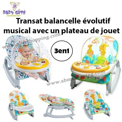 Transat balancelle évolutif musical avec un plateau de jouet 3en1 | Baby Gaté