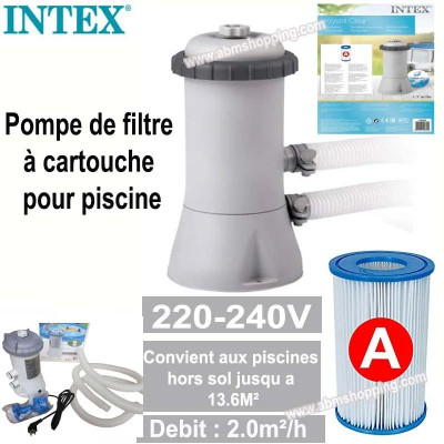 Pompe de filtration à cartouche pour piscine _ Intex